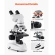 Microscop binocular compus, Profesional, Zoom 40-2000X, Lumina LED, Captură foto Bluetooth
