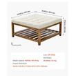 Masa de cafea ottoman, raft depozitare, Maro/Alb, Lemn, 875 x 875 x 445 mm, max 180 kg