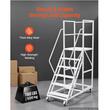 Scara cu platforma si balustrada, 6 x trepte antiderapante, max 500 kg, Inaltime 190 cm, 4 x roti