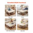 Masa de cafea ottoman, raft depozitare, Maro/Alb, Lemn, 875 x 875 x 445 mm, max 180 kg