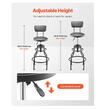 Scaun de atelier cu spatar, inaltime reglabila 480 x 480 x 1030 - 1140 mm, pivotare 360°, capacitate 136 kg