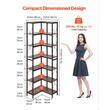 Raft multifunctional de colt cu 7 etaje, Metal/MDF, 60 x 60 x 200 cm, pentru plante, carti, decoratiuni