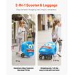 Troler trotineta pentru copii, Capacitate 20 l, 3 x roti, Dimensiuni extinse 315 x 670 x 790 mm, Albastru