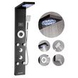 Panou dus hidromasaj, Inox Negru, 6 in 1, Led, 1345 x 200 x 460 mm, 6 jeturi masaj corporal, 