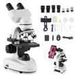 Microscop binocular compus, Profesional, Zoom 40-2000X, Lumina LED, Captură foto Bluetooth