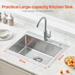 Chiuveta comerciala otel inoxidabil, 550x450x190 mm, Strat de izolare fonica si anti-condens, Incastrabila, Margine groasa 3 mm