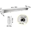 Cascada dreptunghiulara pentru piscina, Inox, Latime lama apa 150 cm, dimensiune 150 x 11.5 x 8 cm