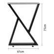 Set 2 picioare pentru mese Vivatechnix Zig-Zag, Otel, Inaltime reglabila, dimensiune 71 x 61 cm