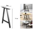 Set 2 picioare pentru mese Vivatechnix A, Otel, Inaltime reglabila 0-50 mm, dimensiune 71 x 45 cm