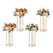 Set 4 suporturi pentru flori Inaltime 60 cm, capacitate max 15 kg, Auriu, Otel