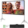 Ecran de proiectie cu trepied, 120 inch, 16:9 4K 1080 HD, 160°, Interior/Exterior, geanta transport, Portabil