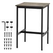 Masa de bar/pub Vivatechnix Vintage, Lemn/Otel, 92 x 60 x 60 cm, Maro, picioare ajustabile