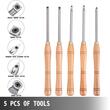 Set 5 dalti pentru strunguri lemn, Otel HSS, maner lemn, carbura cu forma de diamant