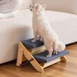 Scara pliabila cu 2 trepte pentru animale companie, Lemn, max 50 kg, suprafata anti-derapanta