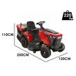 Tractoras pentru gazon, Transmisie mecanica, putere 17 CP, cos 280 l, Inaltime 30-90 mm, Latime taiere 102 cm