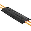 Rampa cu protectie cabluri, 2 x canale, max 8000 kg, Negru, Lungime 975 mm