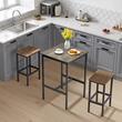 Masa de bar/pub Vivatechnix Vintage, Lemn/Otel, 92 x 60 x 60 cm, Maro, picioare ajustabile