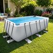 Piscina supraterana dreptunghiulara, Cadru metalic, 400 x 207 x 122 cm, Capacitate 8870 l, Pompa filtrare, Scara