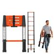 Scara telescopica 263 cm, 9 x Trepte antiderapante, Aluminiu, max 150 kg
