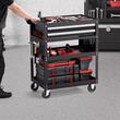 Carucior pentru scule cu 3 tavi si 2 sertare, Vivatechnix max 182 kg, 4 x roti, 785 x 450 x 945 mm, carlige laterale