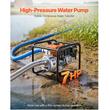 Motopompa pe benzina 3", Debit 1000 l/min, Putere 7 CP, Inaltime max 30 m, Adancime 7 m, Rotor fonta, 1 x furtun refulare 7.62 m