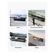 Masa suspendata, pliabila, pentru balcon, Otel Inoxidabil/MDF, max 25 kg, 800 x 450 x 240 mm, Negru