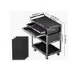 Carucior pentru scule cu 3 tavi si 2 sertare, Vivatechnix max 182 kg, 4 x roti, 785 x 450 x 945 mm, carlige laterale