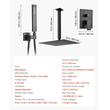 Set de dus, Montaj incastrat, Inox, Negru mat, Cap dus patrat 30 cm, 300 x 300 x 375 mm