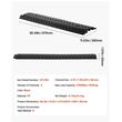 Rampa cu protectie cabluri, 2 x canale, max 8000 kg, Negru, Lungime 975 mm