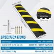 Limitator de viteza cu protectie cabluri, max 10 tone/axa, 183 x 30 x 4.5 cm, 2 canale, banda galbena reflectorizanta