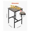 Masa de bar/pub Vivatechnix Vintage, Lemn/Otel, 92 x 60 x 60 cm, Maro, picioare ajustabile