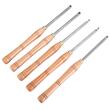 Set 5 dalti pentru strunguri lemn, Otel HSS, maner lemn, carbura cu forma de diamant