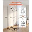Suport de podea pentru 4 x biciclete, Vertical, Negru, Otel