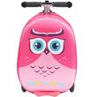 Troler trotineta pentru copii, Capacitate 20 l, 3 x roti, Dimensiuni extinse 315 x 670 x 790 mm, Roz