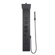 Panou dus hidromasaj, Inox Negru, 4 in 1, dimensiune 1240 x 200 x 545 mm, 5 jeturi masaj corporal, Led, Cap mobil