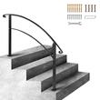 Balustrada pentru 1-4 trepte exterioare, Negru, Fier forjat, Lungime 136 cm, Unghi reglabil, Inaltime flexibila