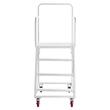 Scara cu platforma si balustrada, 4 x trepte antiderapante, max 400 kg, Inaltime 148 cm, 4 x roti