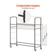 Suport mobil pentru 12 anvelope, 4 x roti, 1585 x 570 x 1520 mm, max 180 kg, 2 rafturi cu inaltime ajustabila, Otel, Husa