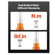 Cheie dinamometrica cu 50 de biti, 1/4 inch, chei tubulare, prelungitoare, 2.3-27.1 Nm, 72 dinti, Clichet, Crom Vanadiu