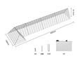 Cotet pentru pasari si animale mici tip Tunel, 400x100x61.5 cm, Acoperis drept, Otel galvanizat, Copertina PE, Portabil, Tarusi fixare