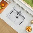 Chiuveta comerciala otel inoxidabil, 680x450x190 mm, Strat de izolare fonica si anti-condens, Incastrabila, Margine groasa 3 mm
