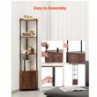Raft multifunctional de colt cu 5 etaje, Lumina led, 1 x usa, Metal/MDF, 30.5 x 30.5 x 167.8 cm, pentru plante, carti, decoratiuni