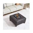Masa de cafea ottoman, cutie depozitare, Maro, Lemn/Piele ecologica, 71.3 x 71.1 x 40.4 cm, max 113 kg