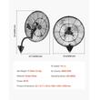 Ventilator de perete, 505 mm, Oscilant, Temporizator, IP44, 3 viteze, 95 W, 65 dB, Functie de pulverizare apa
