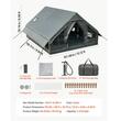 Cort gonflabil pentru camping, 5-8 persoane, pompa manuala, ferestre, Impermeabil, saltea ignifuga