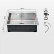 Chiuveta comerciala otel inoxidabil, 680x450x190 mm, Strat de izolare fonica si anti-condens, Incastrabila, Margine groasa 3 mm