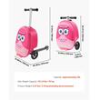 Troler trotineta pentru copii, Capacitate 20 l, 3 x roti, Dimensiuni extinse 315 x 670 x 790 mm, Roz