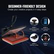 Presa termica de transfer pentru tricouri, 1700 W, 0-250 ℃,  Dimensiunea plăcii de încălzire 40.6 x 51 cm