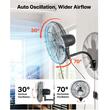 Ventilator de perete, 505 mm, Oscilant, Temporizator, IP44, 3 viteze, 95 W, 65 dB, Functie de pulverizare apa