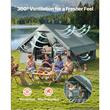 Cort gonflabil pentru camping, 5-8 persoane, pompa manuala, ferestre, Impermeabil, saltea ignifuga